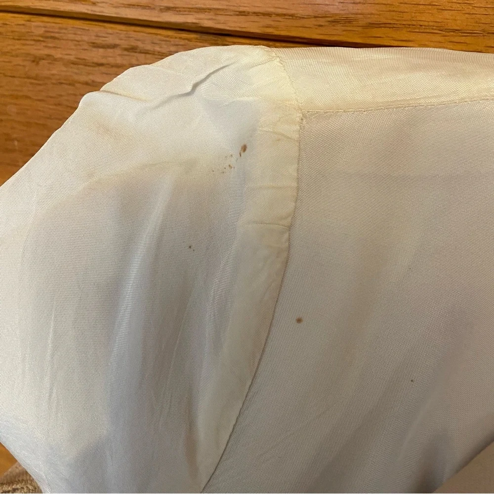 Vintage 70s Bonartt tan cream short sleeve button front belted top - Picture 7 of 7